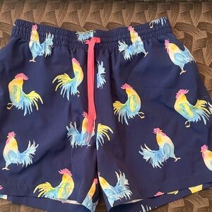 Chubbies Navy Rooster Print Athletic Shorts